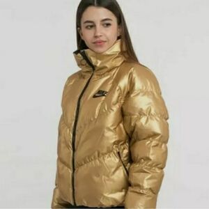 Nike WOMENS Sportswear Synthetic Fill Puffer Jacket Coat Gold BV3135 707